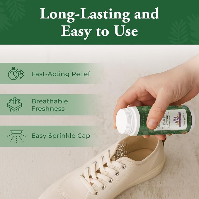 All Natural Foot & Shoe Powder, Foot Deodorant, Talc-Free, Odor Eliminator, & Deodorizes, alternate product view 5