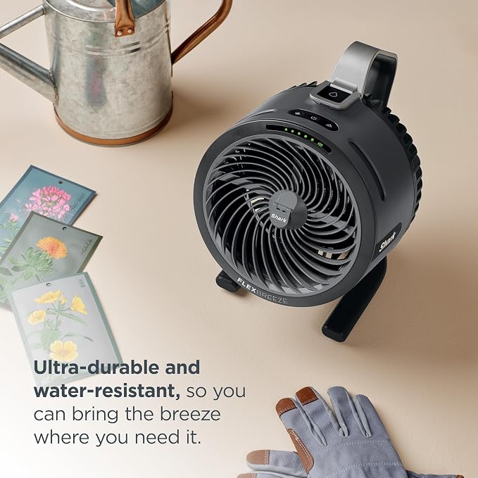 All-New FlexBreeze HydroGo Pro Fan - Powerful, portable fan, indoor & outdoor, dry-touch evaporative mist. Corded & cordless