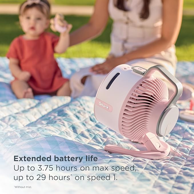 All-New FlexBreeze HydroGo Pro Fan - Powerful, portable fan, indoor & outdoor, dry-touch evaporative mist. Corded & cordless