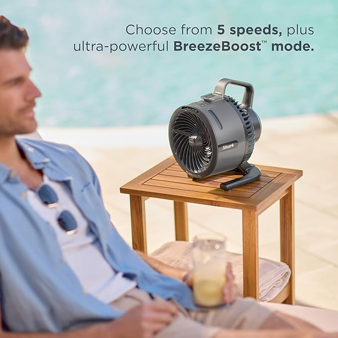 All-New FlexBreeze HydroGo Pro Fan - Powerful, portable fan, indoor & outdoor, dry-touch evaporative mist. Corded & cordless
