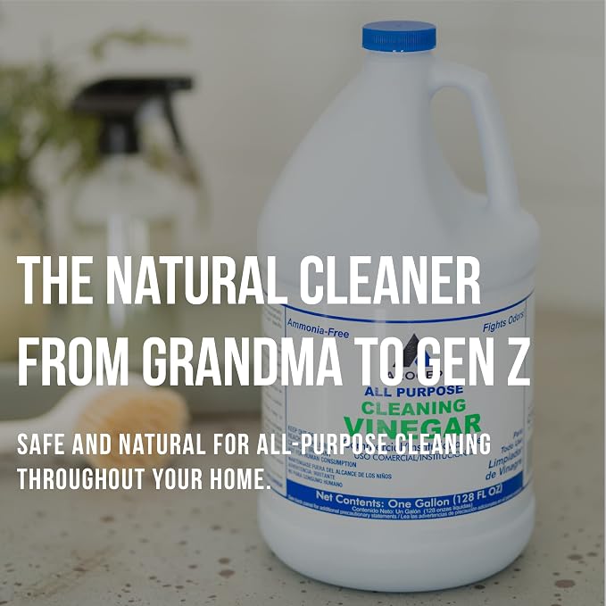 All-Purpose White Vinegar Cleaning Solution, 1 Gallon, Multi-Surface Cleaner for Hard Water Stains, Bathroom and, alternate