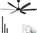 All Weather Outdoor Ceiling Fan with Light Wet Rated, 64 Inch Modern Smart Ceiling Fans, Voice/Wifi/RemoteControl, 6 Large