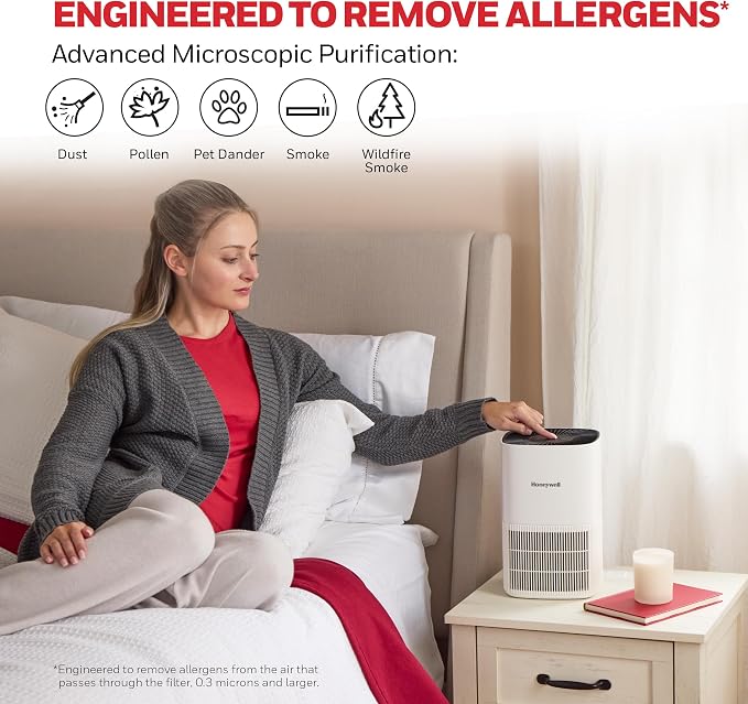 Allergen Plus Compact HEPA Small Room Air Purifiers for Home, Up to 530 Ft2 Coverage, 3-in-1 Filter, Pet Dander, alternate