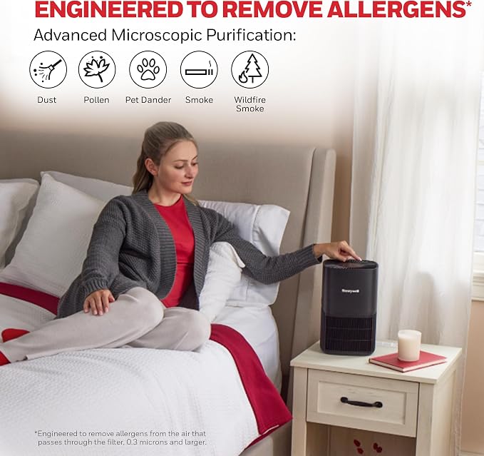 Allergen Plus Compact HEPA Small Room Air Purifiers for Home, Up to 530 Ft2 Coverage, 3-in-1 Filter, Pet Dander, alternate