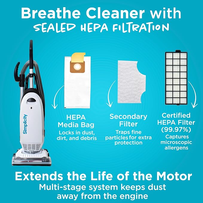 Allergy Bagged Vacuum Cleaners for Home, Carpet, Rugs, and Hardwood, alternate product view 5