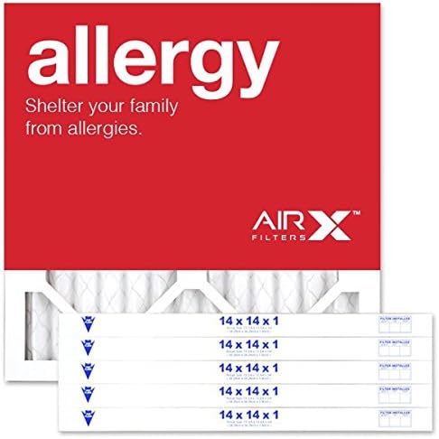 ALLERGY Premium 14x14x1 MERV 11 Pleated Air Filter - Made in the USA - Box of 6, product image
