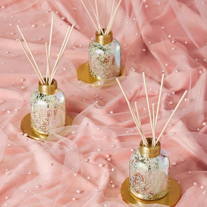 Aloha Orchid Reed Diffuser Set - Includes Scented Diffuser Oil, Diffuser Sticks, and Mercury Iridescent Glass Bottle