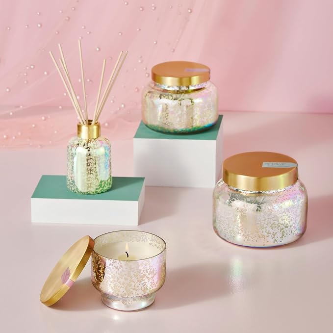 Aloha Orchid Reed Diffuser Set - Includes Scented Diffuser Oil, Diffuser Sticks, and Mercury Iridescent Glass Bottle