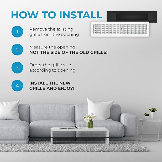 Aluminum 30 x 6 Inch Air Vent Covers Wall AC Grille – Premium Register Vent Cover – Durable Rustproof Aluminum, alternate