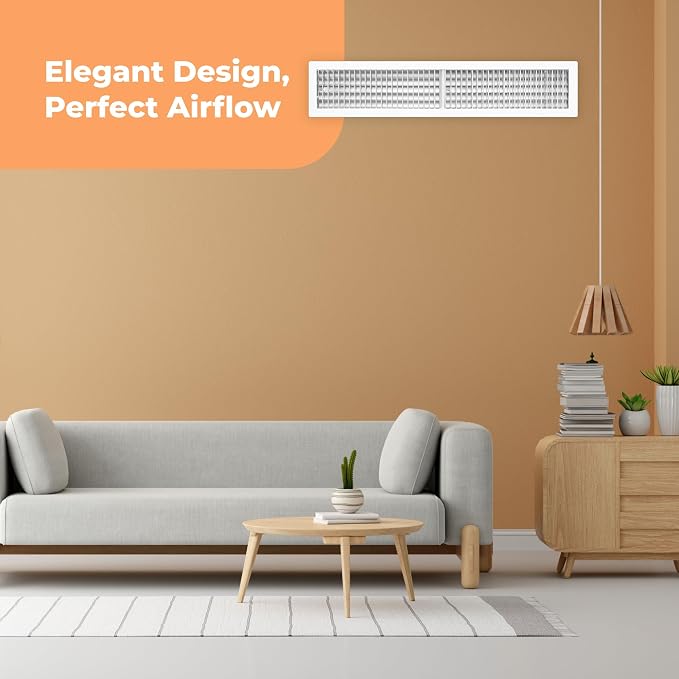 Aluminum 36 x 6 Inch (Duct Opening) Air Vent Covers for Wall AC Grille, Premium Register Vent Cover, Durable, alternate view