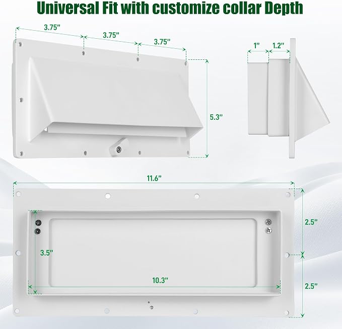 Aluminum RV Stove Vent Cover, Adjustable Depth without Cutting, Butyl Tape, Kitchen Exterior Vent Cover, Camper, alternate