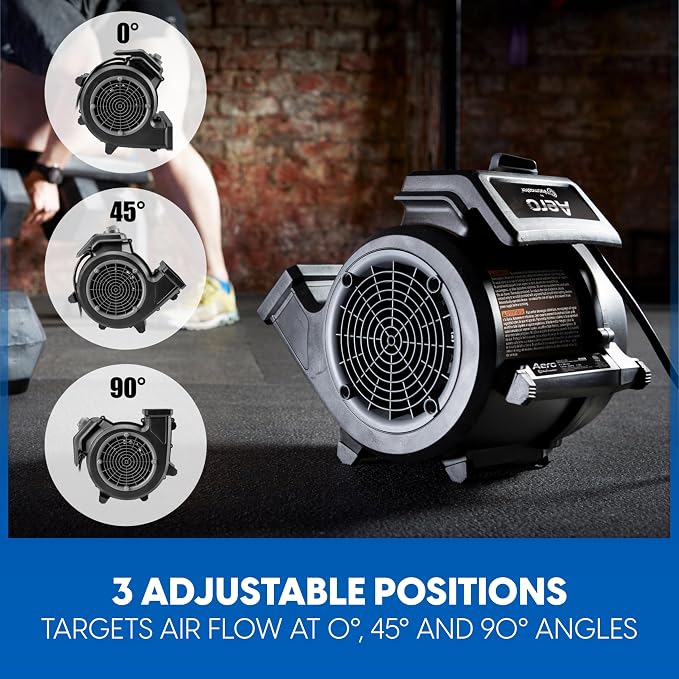 AM201R 3 Speed Floor Fan, 156W 550 CFM Air Mover, Utility Blower Fan, Carpet Dryer for Drying, Cooling & Circulation