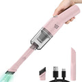 Portable Mini Car Vacuum Cleaner Pink, High Power Cordless(400g) Handheld Rechargeable