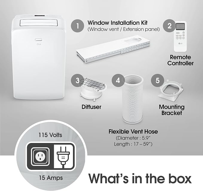 Amazon Renewed 6000 BTU SACC(9700 ASHRAE) Portable Air Conditioners [2023] Cools 260 Sqft Easy Install & Remote Control LCD