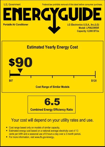 Amazon Renewed 6000 BTU SACC(9700 ASHRAE) Portable Air Conditioners [2023] Cools 260 Sqft Easy Install & Remote Control LCD