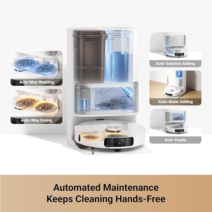 Amazon Renewed L10s Ultra Gen 2 Robot Vacuum and Mop, 10,000Pa, MopExtend Tech,75 Days Auto-Empty, Mop Self-Washing&Drying