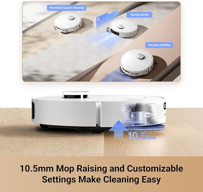 Amazon Renewed L10s Ultra Gen 2 Robot Vacuum and Mop, 10,000Pa, MopExtend Tech,75 Days Auto-Empty, Mop Self-Washing&Drying