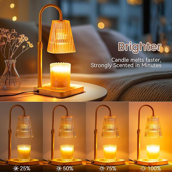 Amber Candle Warmer Lamp with Timer, alternate product view 4