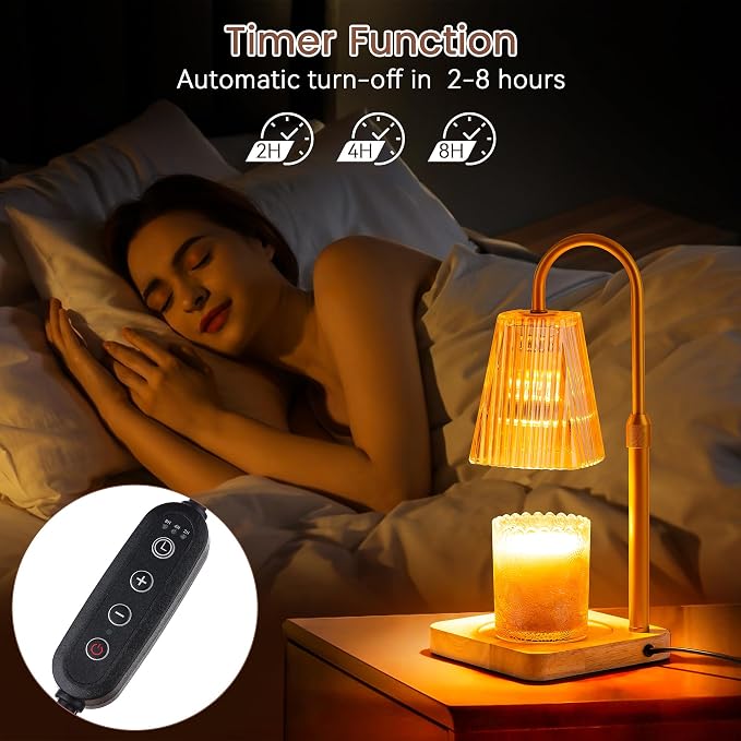 Amber Candle Warmer Lamp with Timer, alternate product view 5