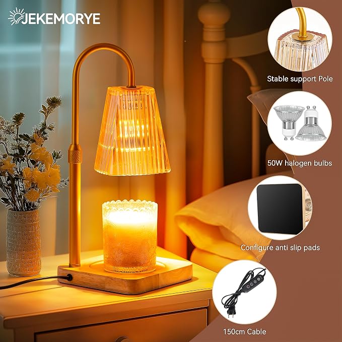 Amber Candle Warmer Lamp with Timer, alternate product view 8