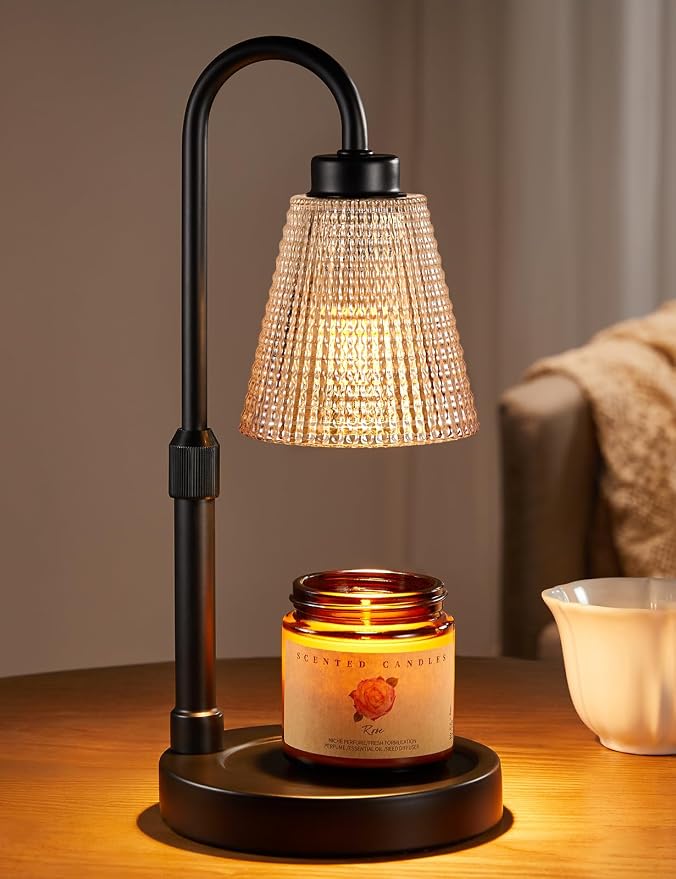 Amber Candle Warmer Lamp with Timer, Dimmable Candle Warmer for Jar Candles, Height Adjustable Wax Melts Warmer, product