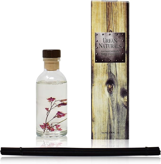 Amber & Lavender Reed Diffuser Scented Sticks Set | (Awaken + Renew) Mind & Body Aromatherapy Collection | Essential Oil