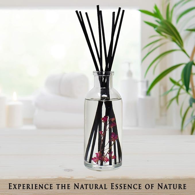 Amber & Lavender Reed Diffuser Scented Sticks Set | (Awaken + Renew) Mind & Body Aromatherapy Collection | Essential Oil