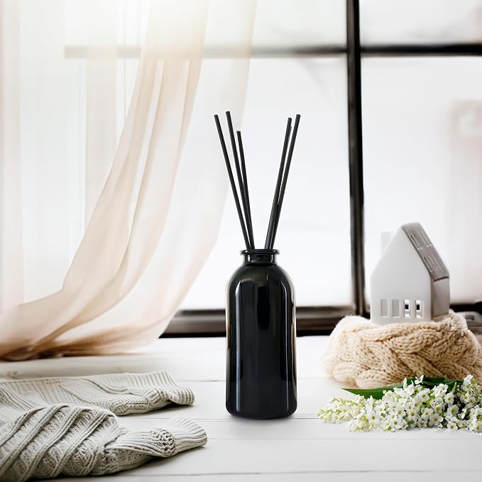 Amber & Lavender Reed Diffuser Scented Sticks Set | (Awaken + Renew) Mind & Body Aromatherapy Collection | Essential Oil