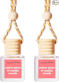 Amber Plum Vanilla Car Air Freshener - Long Lasting, Hangable Oil Diffuser for Essential Oils, Scents and Aromatherapy