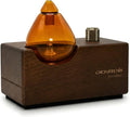 Amber Premium Glass Essential Oil Diffuser with Handmade Wood Base for Aromatherapy, Retro Waterless Scent Diffuser with Cool