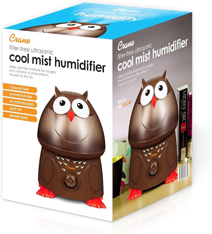 Animal Humidifier for Bedroom, Ultrasonic Cool Mist for Baby Nursery, Adjustable Settings, Auto Shut-Off, Owl, alternate