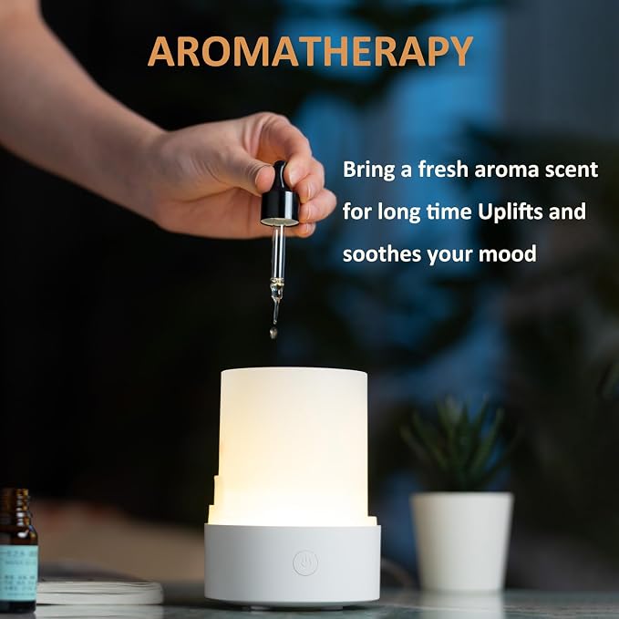 Aozale Cute Ghost Essential Oil Diffuser, 120ML Ultrasonic Cool Mist Mini Humidifier with 7-Color LED, Auto Shut-Off