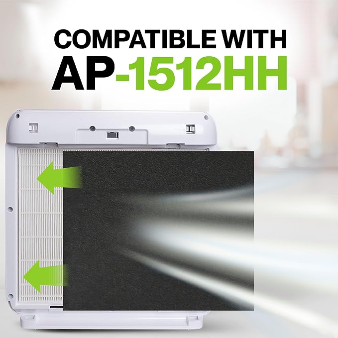 AP-1512HH HEPA Set Compatible with Filter - 2 Year Supply - Compatible with Airmega AP-1512HH & Airmega Filter
