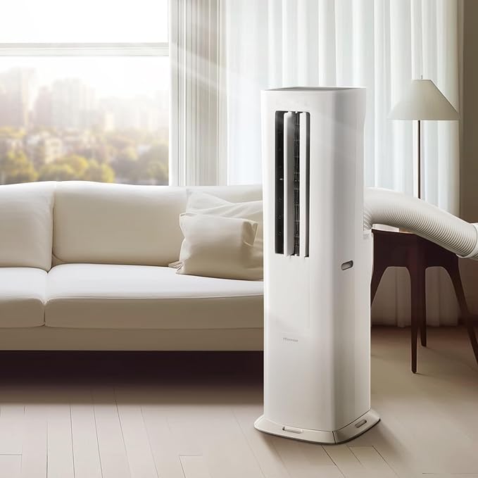 API0825UW1D Smart Inverter Twin Hose 8,000 BTU (DOE) 350 SF Heat/Cool Tower Portable Air Conditioner, White, alternate