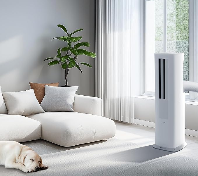 API0825UW1D Smart Inverter Twin Hose 8,000 BTU (DOE) 350 SF Heat/Cool Tower Portable Air Conditioner, White, alternate
