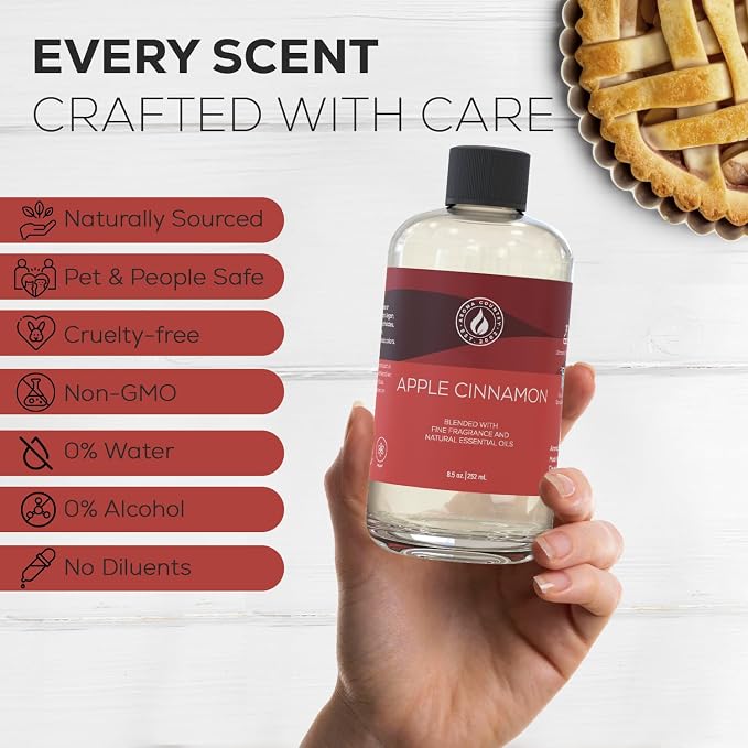 Apple Cinnamon Diffuser Oil - Luxury Essential Oils for Diffuser Refill & Air Freshener Room Spray, alternate product view 4