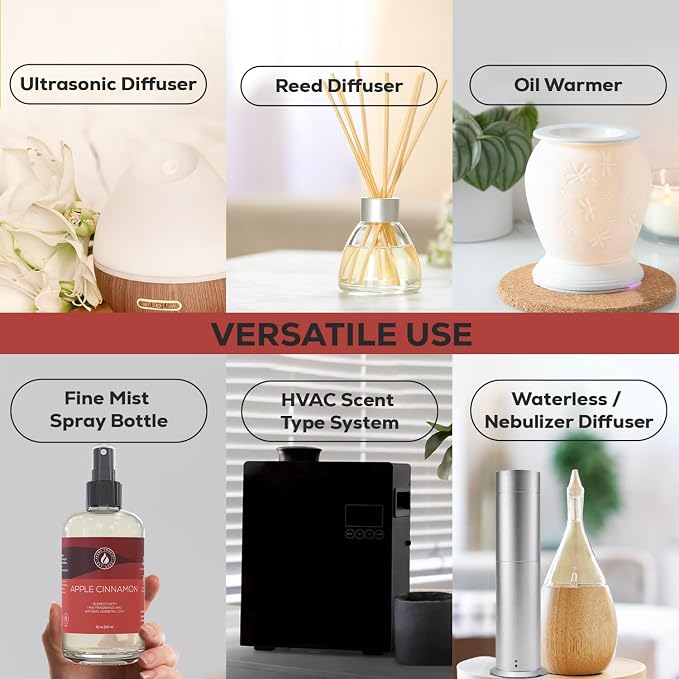 Apple Cinnamon Diffuser Oil - Luxury Essential Oils for Diffuser Refill & Air Freshener Room Spray, alternate product view 6