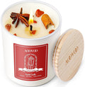 Apple Cinnamon Scented Candles for Women - Aromatherapy Candle with Crystals Inside, 10oz Soy Candles for Home Scented
