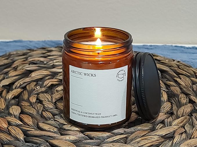 Apple Macintosh Scented Candle | 9oz Amber Jar | made from natural materials Coconut & Beeswax Candles |, alternate product