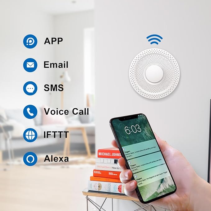 AQS1 9-in-1 Air Quality Monitor - PM1/2.5/10, TVOC, CO2/CO2e, Temp/RH/Air Pressure, Multiple Alerts, WiFi/RS485 Connectivity