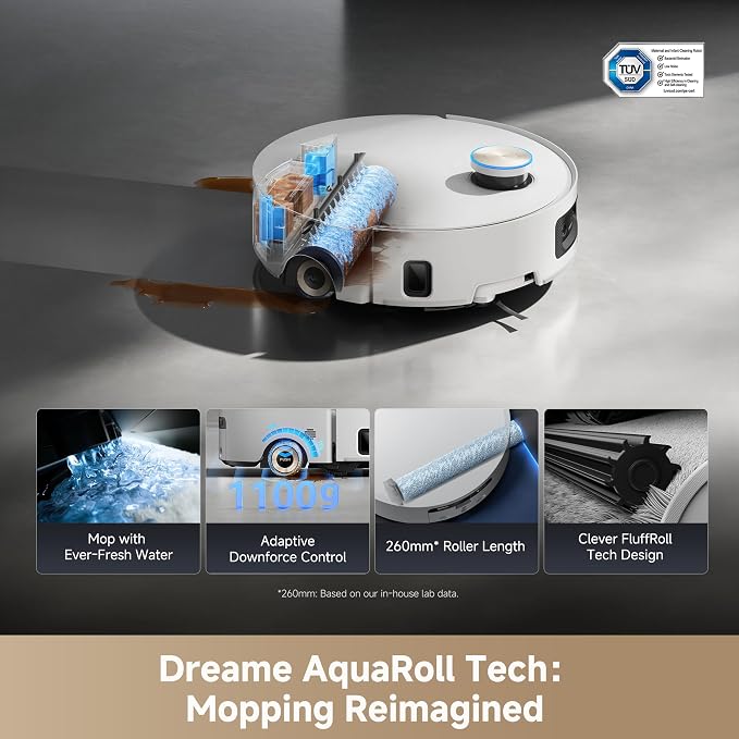 Aqua10 Ultra Roller Complete Robot Vacuum and Mop & 30,000Pa Suction, Self-Cleaning Dock & Extending Roller Mop, alternate