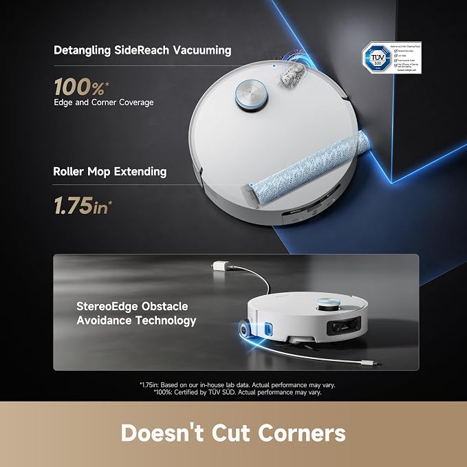 Aqua10 Ultra Roller Robot Vacuum and Mop & 30,000Pa Suction, Self-Cleaning Dock & Extending Roller Mop, Heat-Washes & Dries
