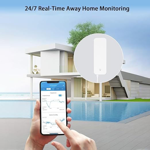 Aquarium Thermometer, Smart Fish Tank Thermometer App Monitor WiFi Hygrometer for Baby Room Greenhouse Fish Tank, alternate