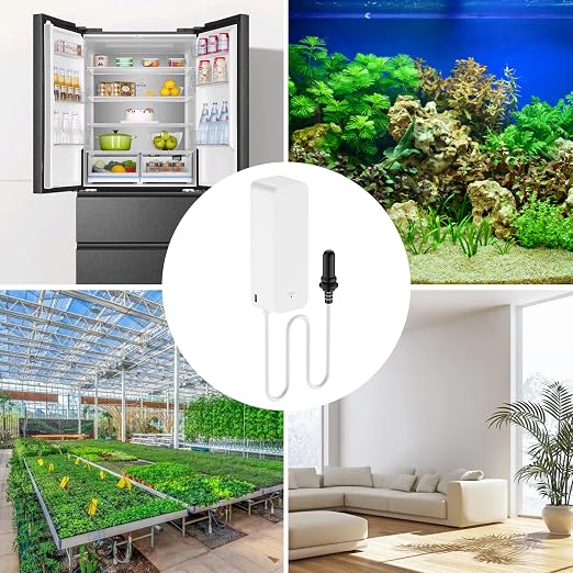 Aquarium Thermometer, Smart Fish Tank Thermometer App Monitor WiFi Hygrometer for Baby Room Greenhouse Fish Tank, alternate