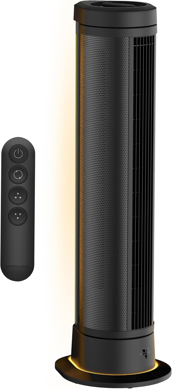ARA® Oscillating Tower Fan with Ambient Light and Remote, 40 Inch, Quiet Powerful Standing Fan, 5 Speeds, Touch Control