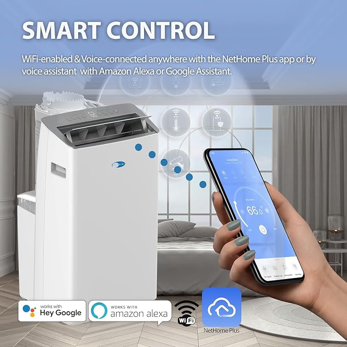 ARC-1030WN 12000 BTU (10000 BTU SACC) NEX Inverter Dual Hose Cooling Portable Air Conditioner, Dehumidifier, and Fan with