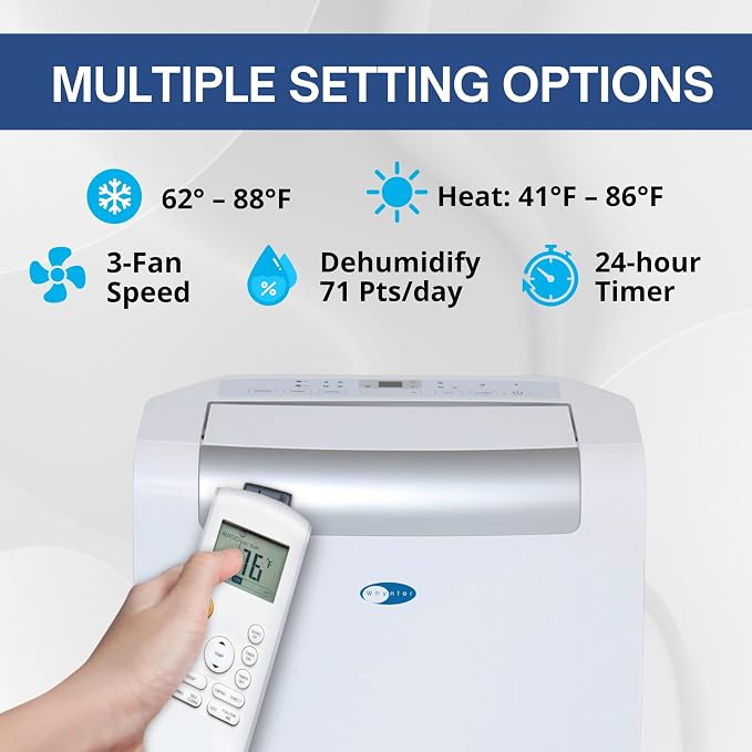 ARC-148MHP 14,000 BTU Portable Air Conditioner and 10,000 BTU Portable Air Heater with Dehumidifier and Fan for 500 Square