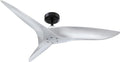 ARC 52-Inch Modern Silver Ceiling Fan with Remote Control – No Light, Ultra Quiet DC Motor, Reversible 3-Blade Fan for Indoor