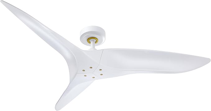 ARC 52-Inch Modern White Ceiling Fan with Remote Control – No Light, Ultra Quiet DC Motor, Reversible 3-Blade