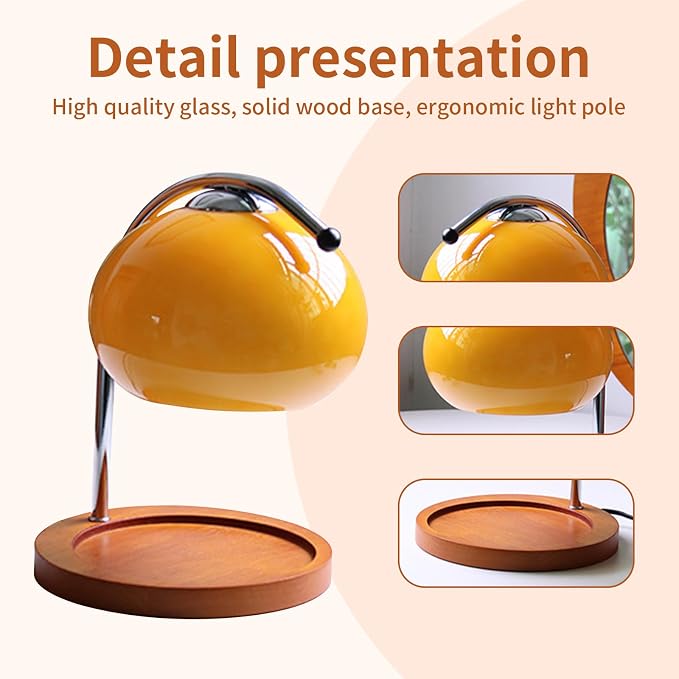Aroma Wax Melting Lamp Retro Wood Storage Tray Glass Candle Warmer Desk Lamp Bedroom Bedside Ambient Table Lamp, alternate